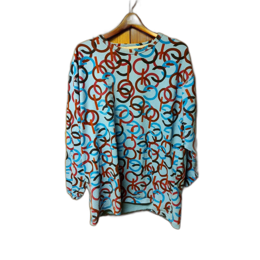 Coogi all over print AOP long sleeve shirt sweater - flaws size 3XL oversized